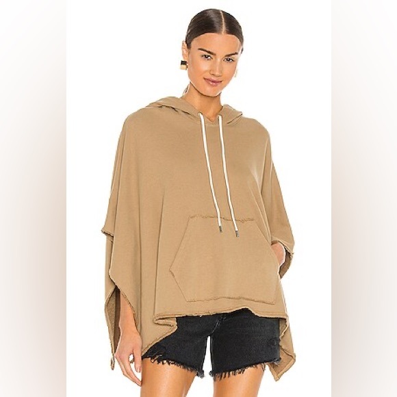ATM Anthony Thomas Melillo French Terry Hooded Poncho in Dune - Picture 1 of 7